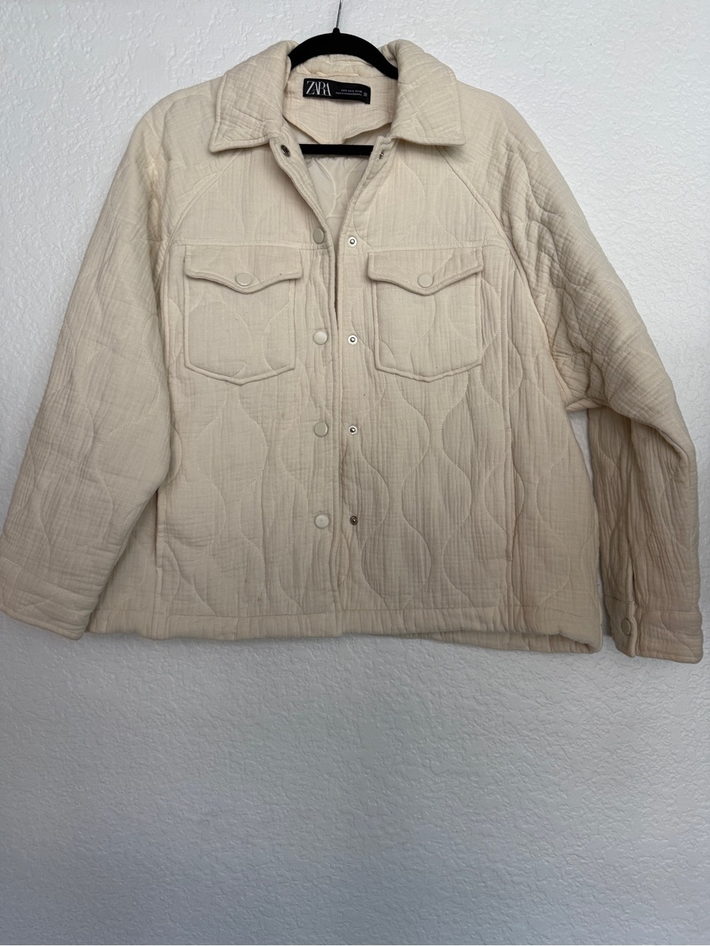 Zara quilted shirt jacket